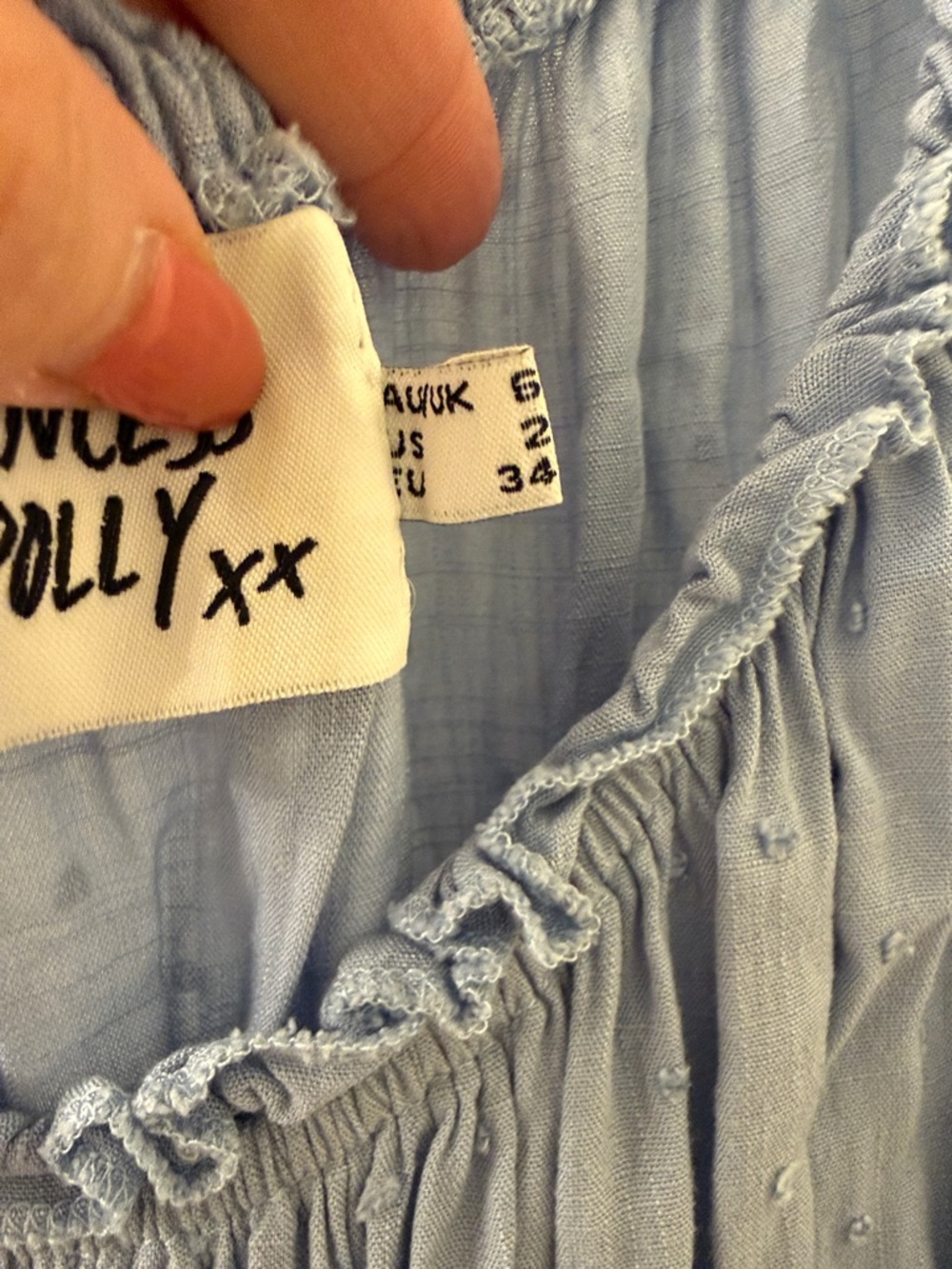 Princess Polly Light Blue Ruffled Tiered shorts romper Dress - 2 - Picture 3 of 6